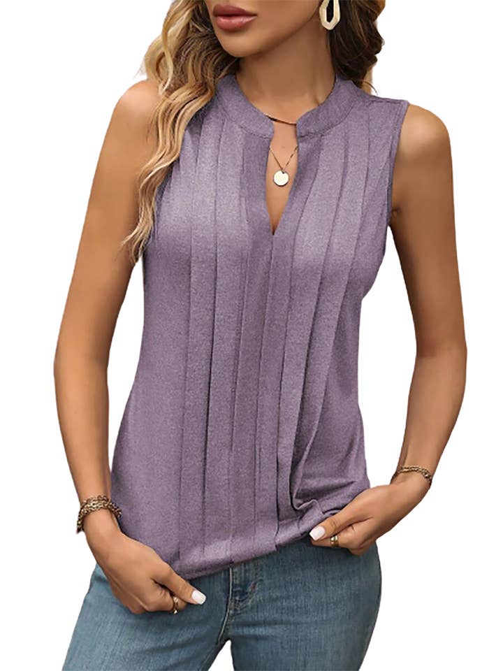 Wholesalesir - Wholesale Blouse - Women's - Women's V Neck Sleeveless Blouse Tops Shirts
