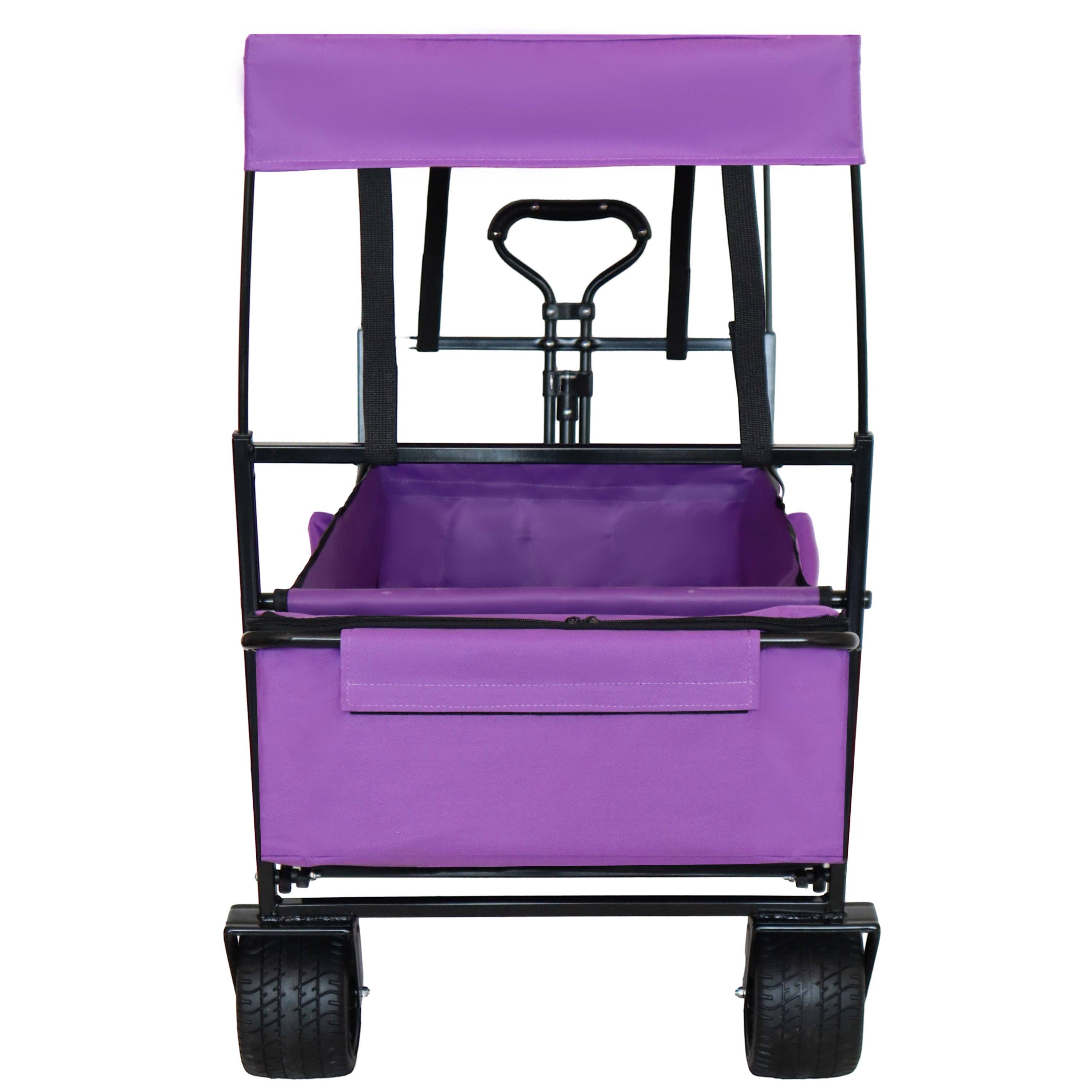 39F Inc. - Wholesale Shopping Cart - 480lbs Foldable Wagon with Canopy & All-Terrain Wheels6