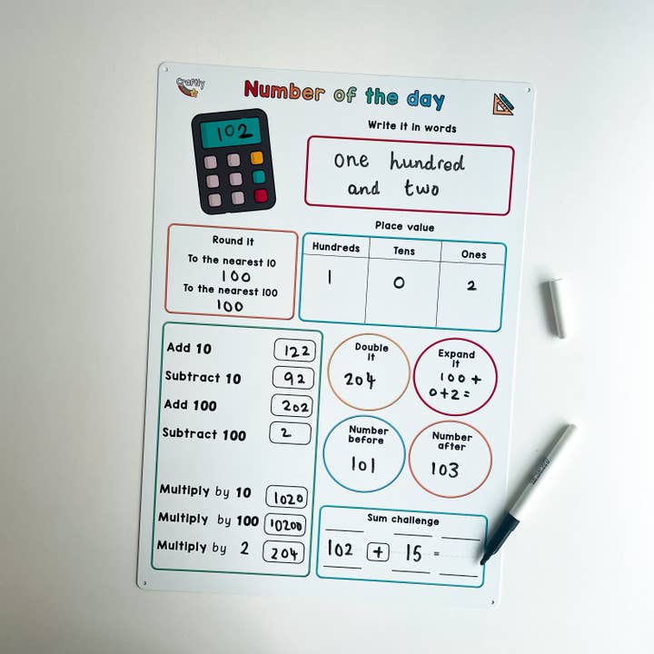 Number of The Day KS2 Whiteboard for wholesale by Craftly Ltd