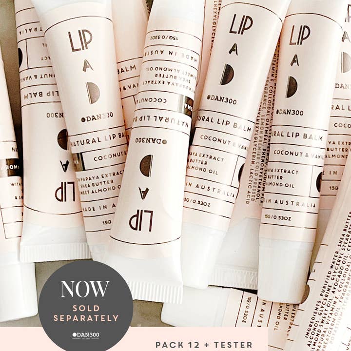 DAN300 - Wholesale Lip Balm - LIP • A • D Lip Balm - PK 12 + FREE TESTER1