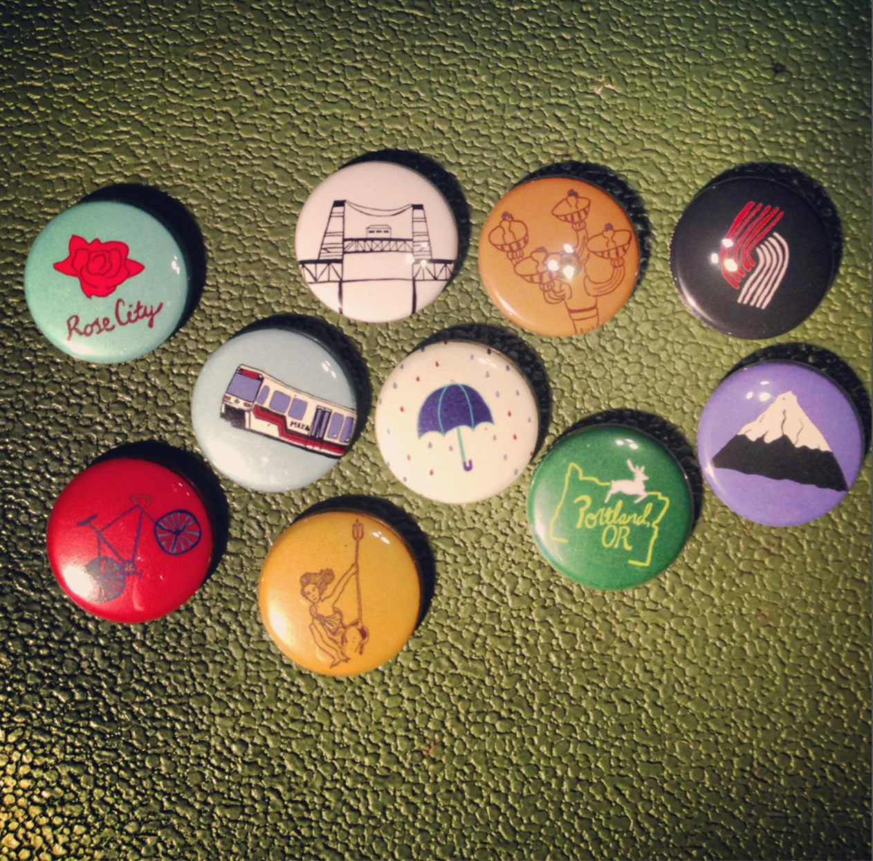 Made by Nilina - Wholesale Lapel Pin/Button - Portland Oregon Buttons - PDX OR 1-inch Pins Assorted1