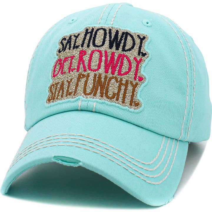 KBETHOS - Venta al por mayor Gorra de béisbol - Mujer - Gorra vintage Say Howdy Washed