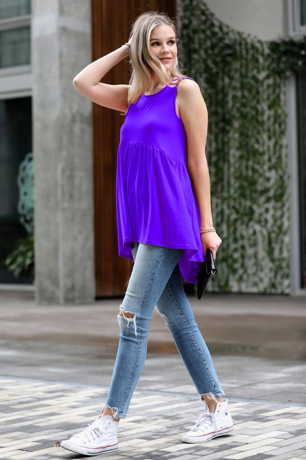 42POPS - Vente Tunique – femme - ,..._ SI-15995 Tunique sans manches à fronces à la taille11