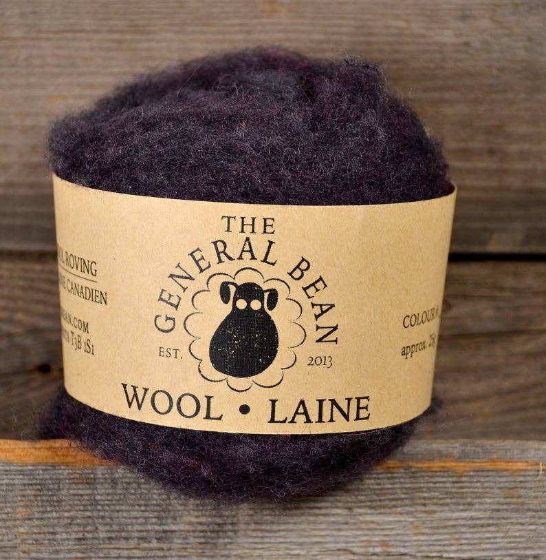 The General Bean - Wholesale Craft supplies - Needle Felting Wool- Black Local Wool- Roving