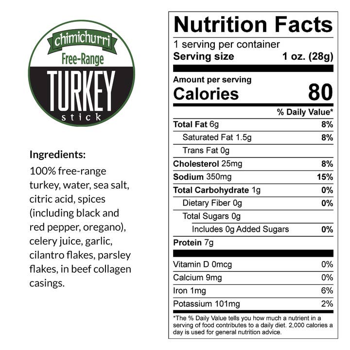 Sogo Snacks - Wholesale Jerky - Chimichurri - Free-Range Turkey Sticks (No Sugar)1