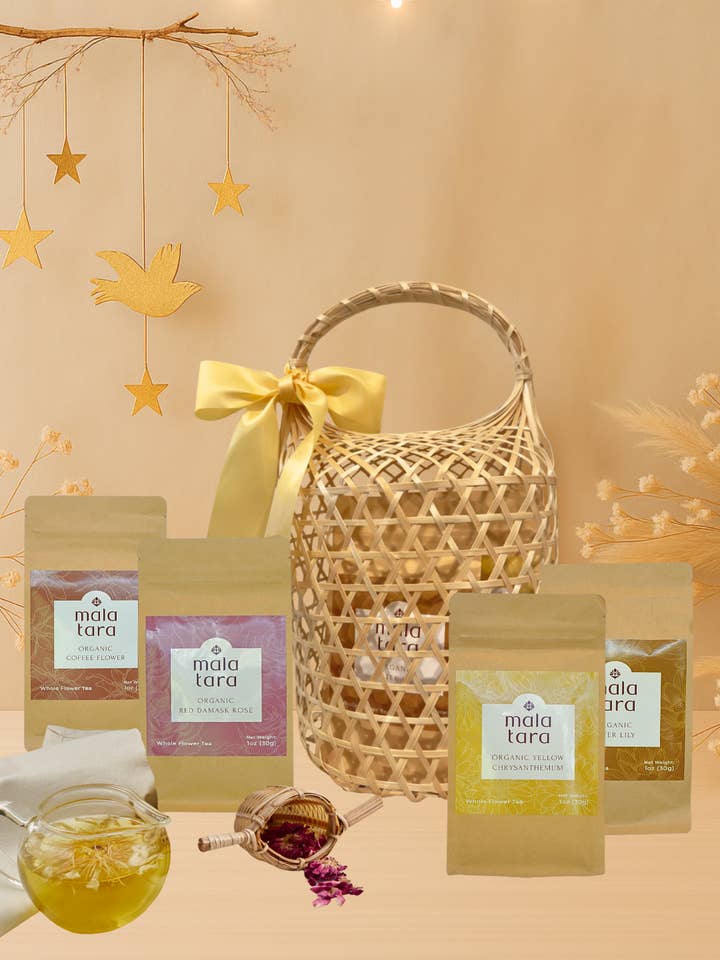 Signature Tea Celebration Gift Basket for wholesale by Mala Tara