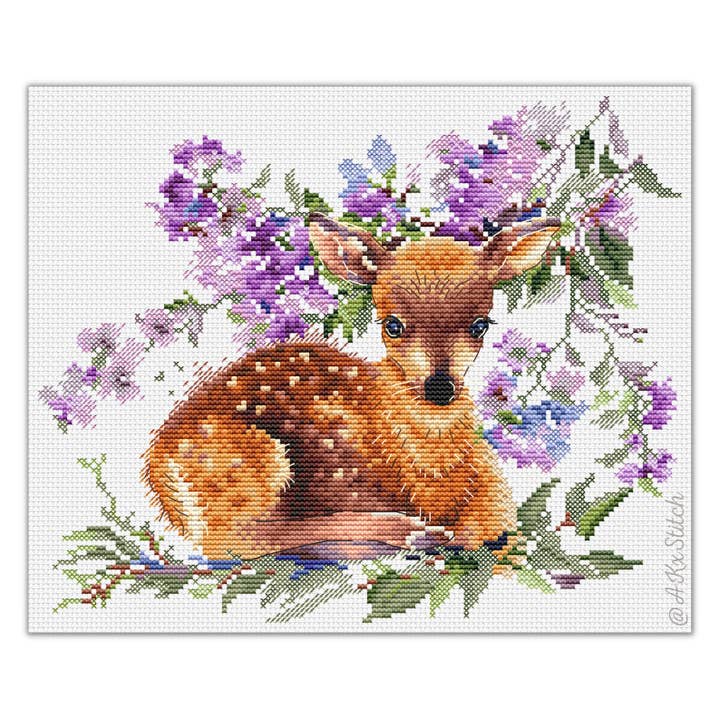 Baby Deer Cross Stitch Kit for wholesale by AKxStitch