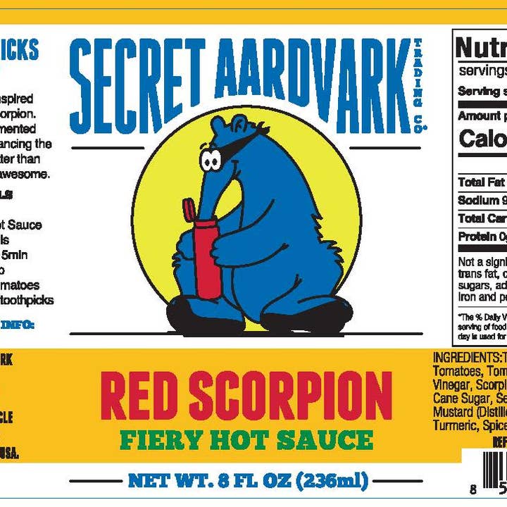 Secret Aardvark Trading Co. - Wholesale Hot Sauce - Red Scorpion Fiery Hot Sauce4
