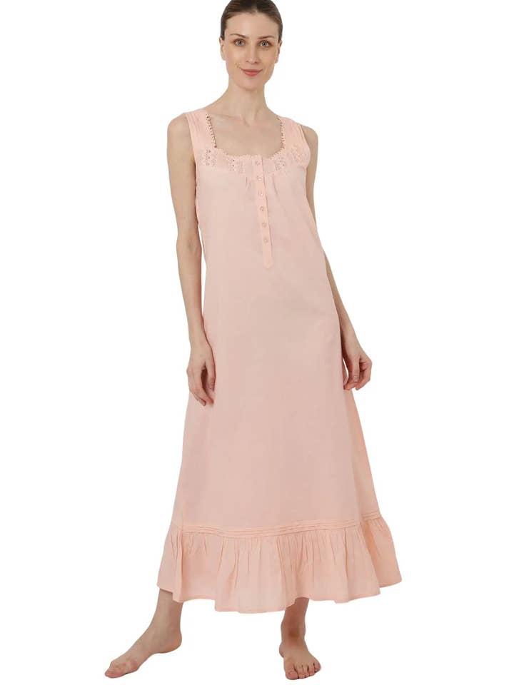 Muqeem & Brothers - Wholesale Nightgown - Women's - Victorian Style Nightgown Long Vintage Nightdress 5 Colors