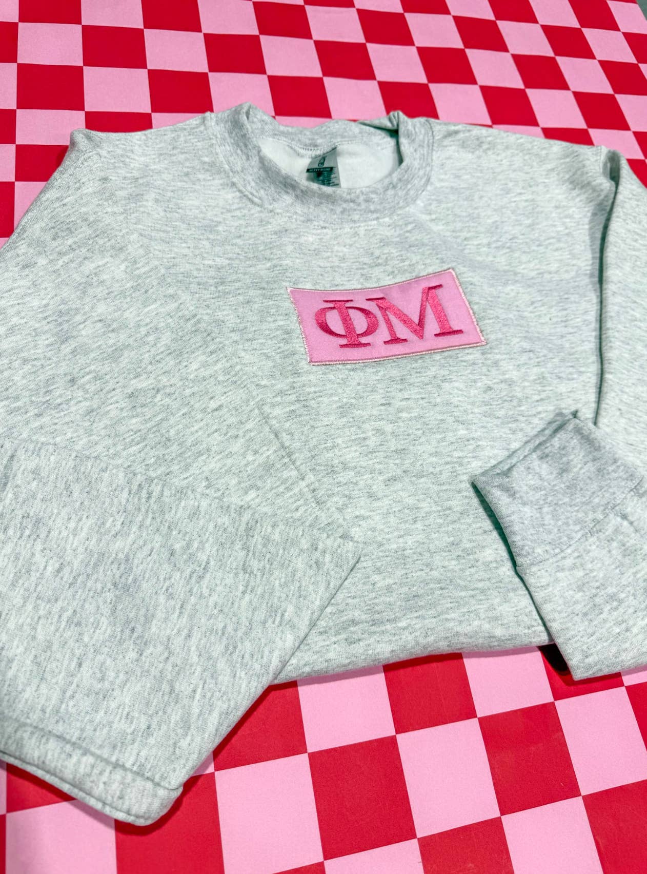 Rush: Greek Gifts - Wholesale Sweatshirt - Women's - Phi Mu Sorority Applique Sweatshirt