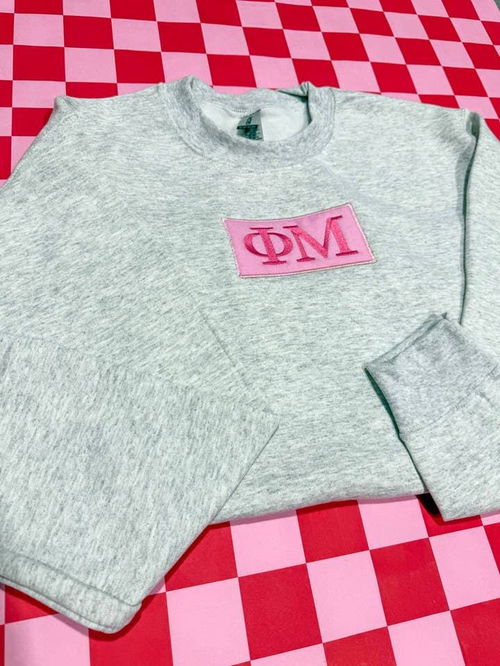Rush: Greek Gifts - Wholesale Sweatshirt - Women's - Phi Mu Sorority Applique Sweatshirt0