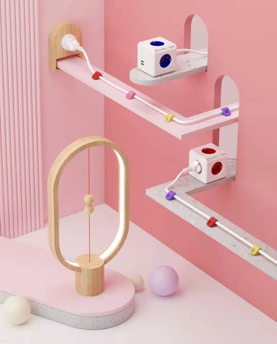 Allocacoc DesignNest - Wholesale Accent/Desk Lamp - Heng Balance Lamp Ellipse Mini USB-C; Portable; LIGHT WOOD 14