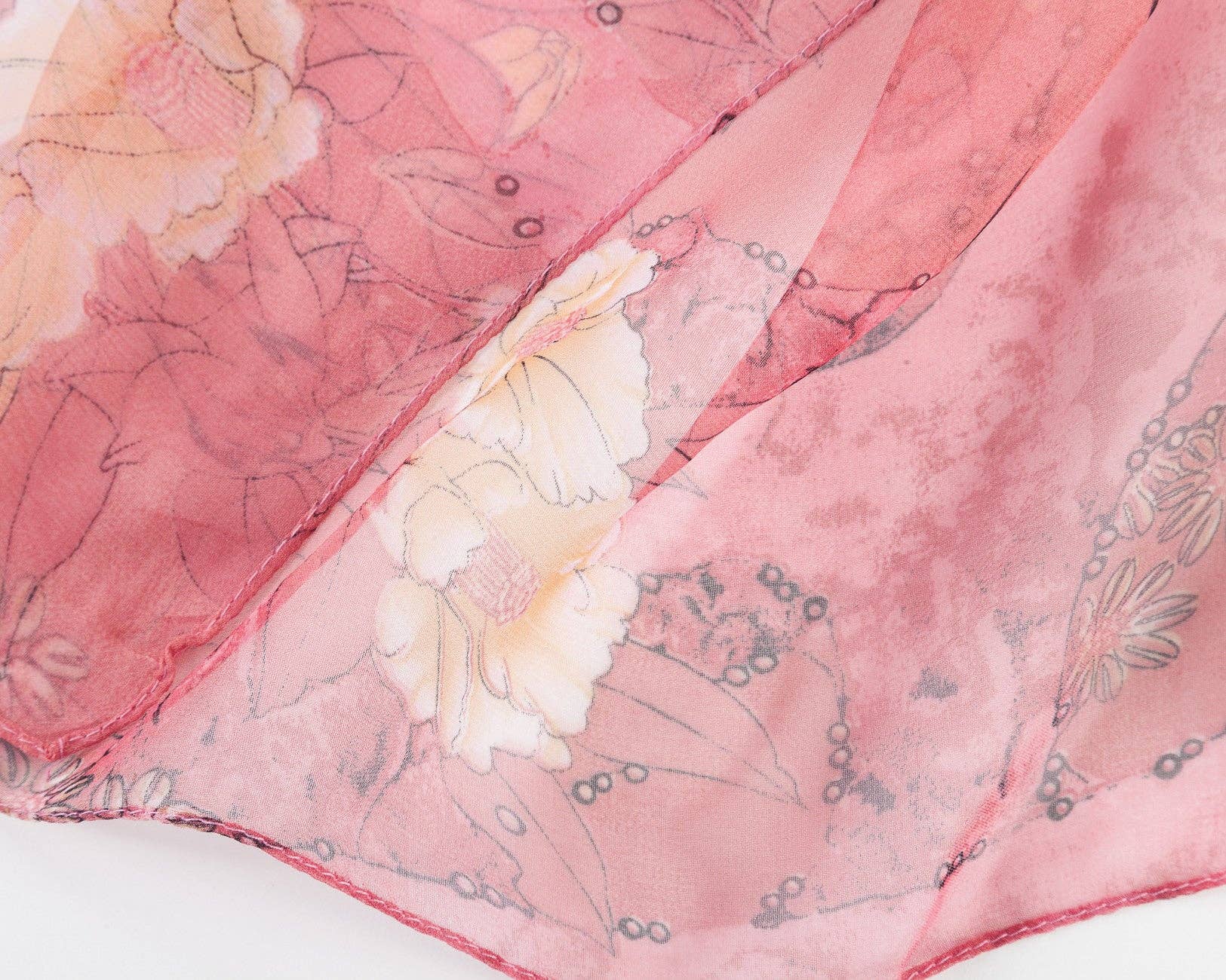 SignareArt - Wholesale Scarf - Women's - SC-Chiffon Bird Blossom Peach | Chiffon Scarf3