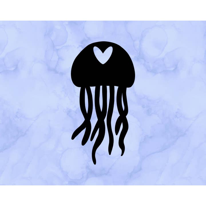 Jellyfish Heart Decal (2") for wholesale by Sticking with You