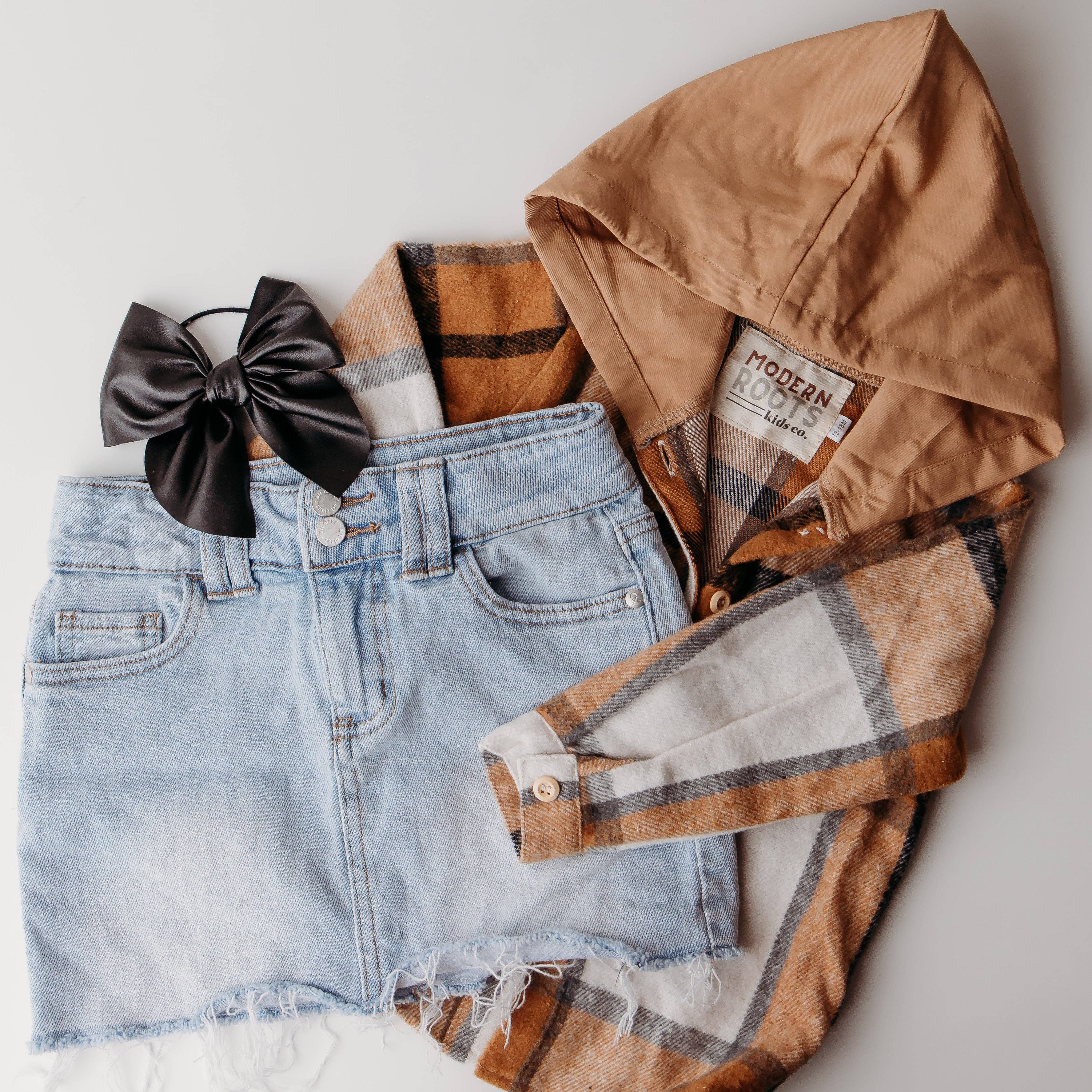 Modern Roots Kids Co. - Wholesale Shirt Jacket/Shacket - Kids - Flannel  |  LATTE2