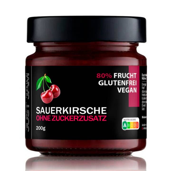 Just Jam Sour Cherry without added sugar for wholesale by Just Jam