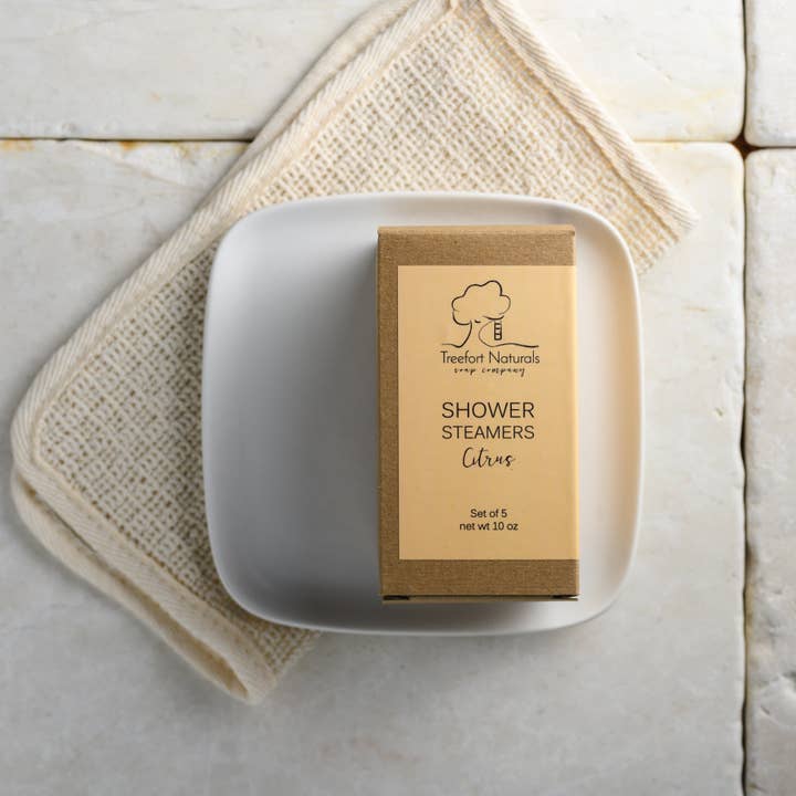 Citrus Douche Stomers - Set van 5 in doos voor wholesale door Treefort Naturals Soap Company