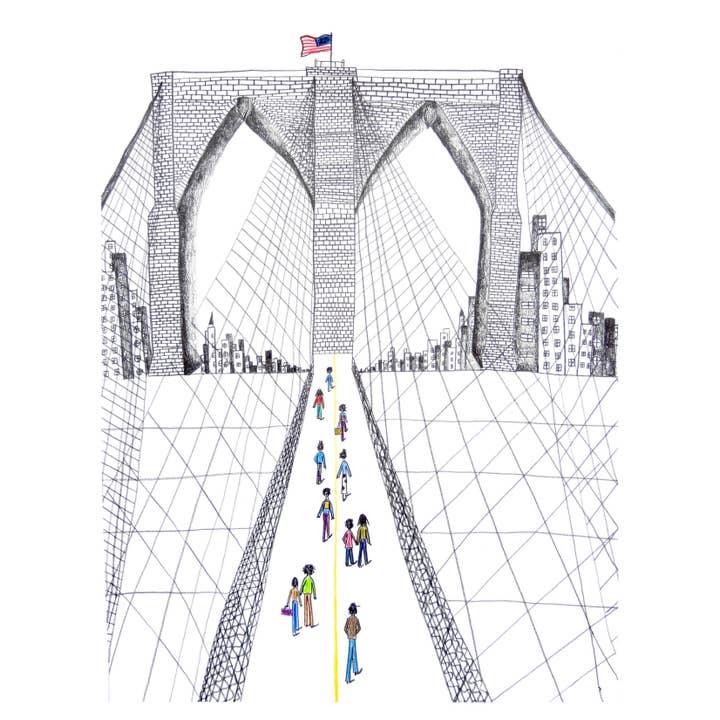 Natchie - Wholesale Everyday Greeting Card - Brooklyn Bridge Greeting Card