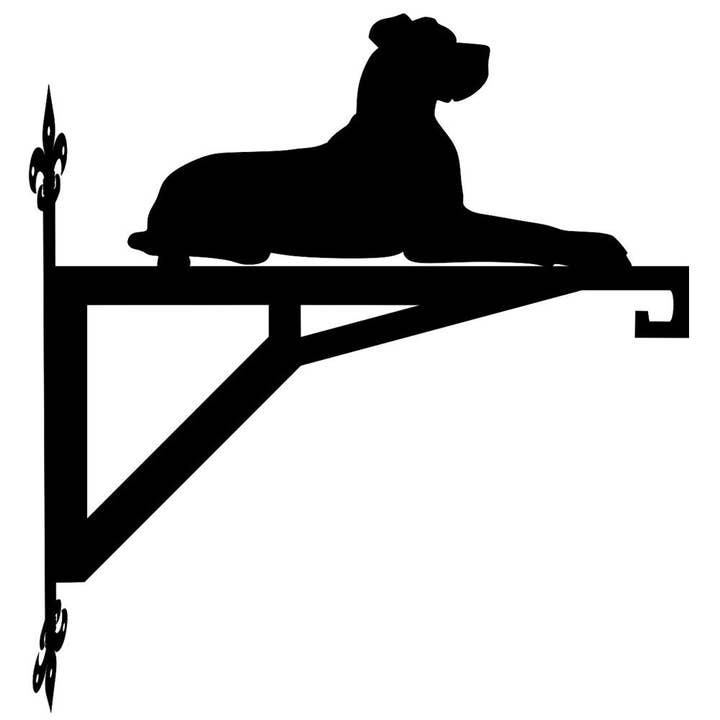 Great Dane Lying Modern Contemporary Hanging Bracket for wholesale by Steel Images