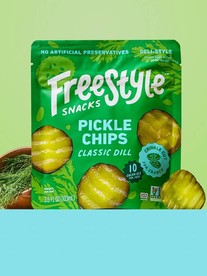 Classic Dill Pickle Chips 3.5oz - Freestyle Snacks for wholesale by Freestyle Snacks