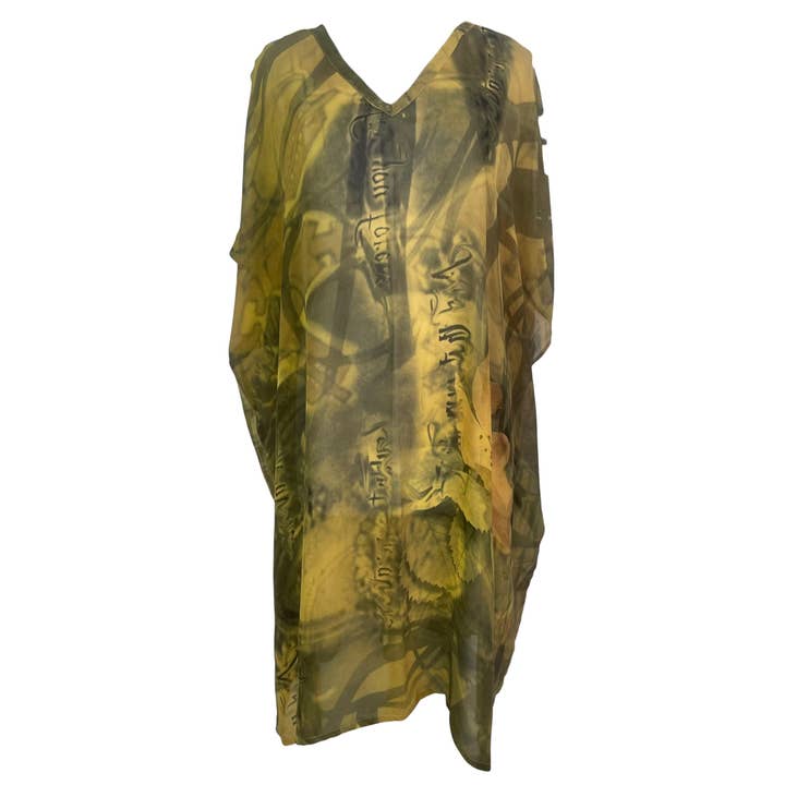 PRG8262 Sheer Avatar Pure Silk Midi Length Kaftan for wholesale by sariKNOTsari