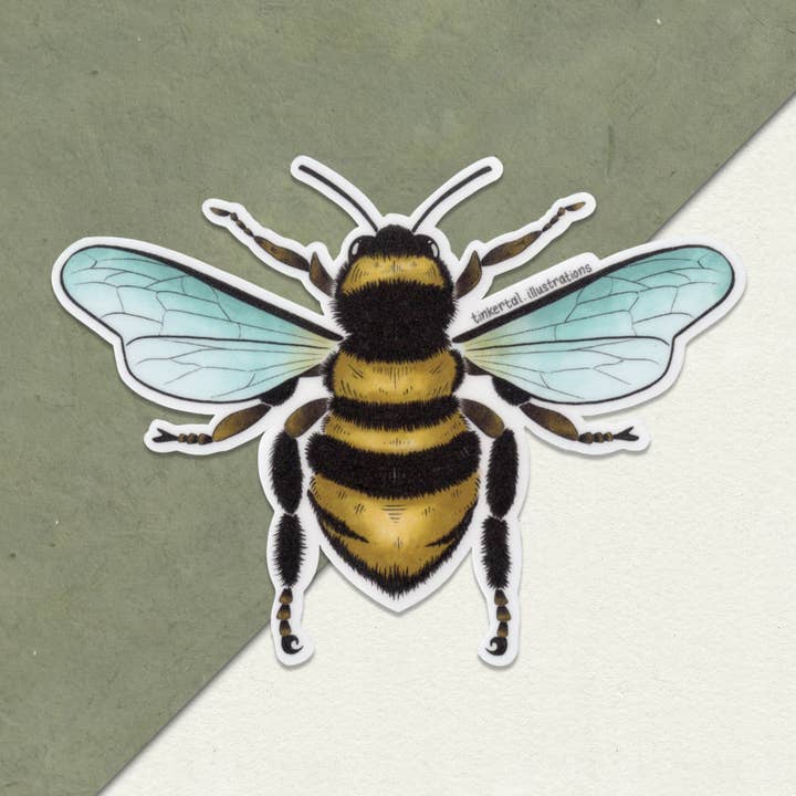 Bee Sticker - Vinyl Sticker for wholesale by TinkerTal Illustrations