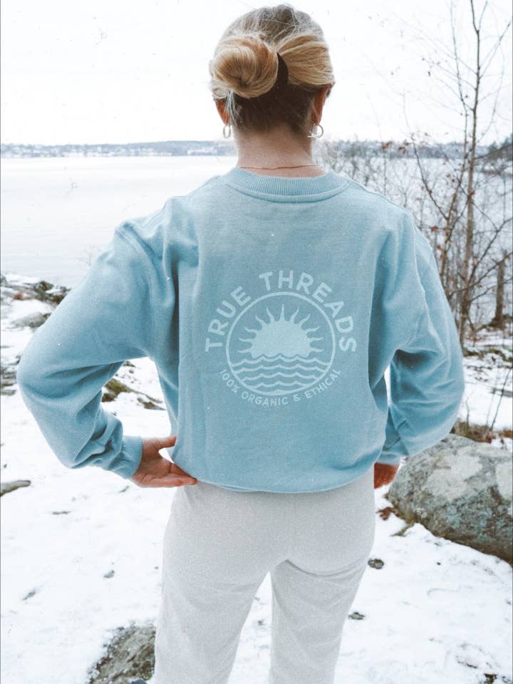 Sweatshirt mit überschnittenen Schultern und Sonnenschein-Motiv für den Großhandel von True Threads