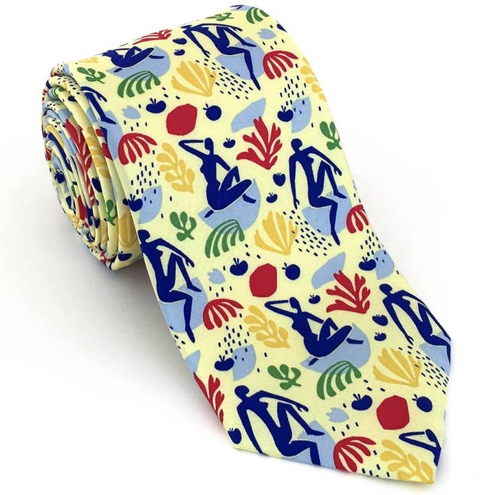 Modern Blues Henri Art Silk Necktie for wholesale by Josh Bach Limited
