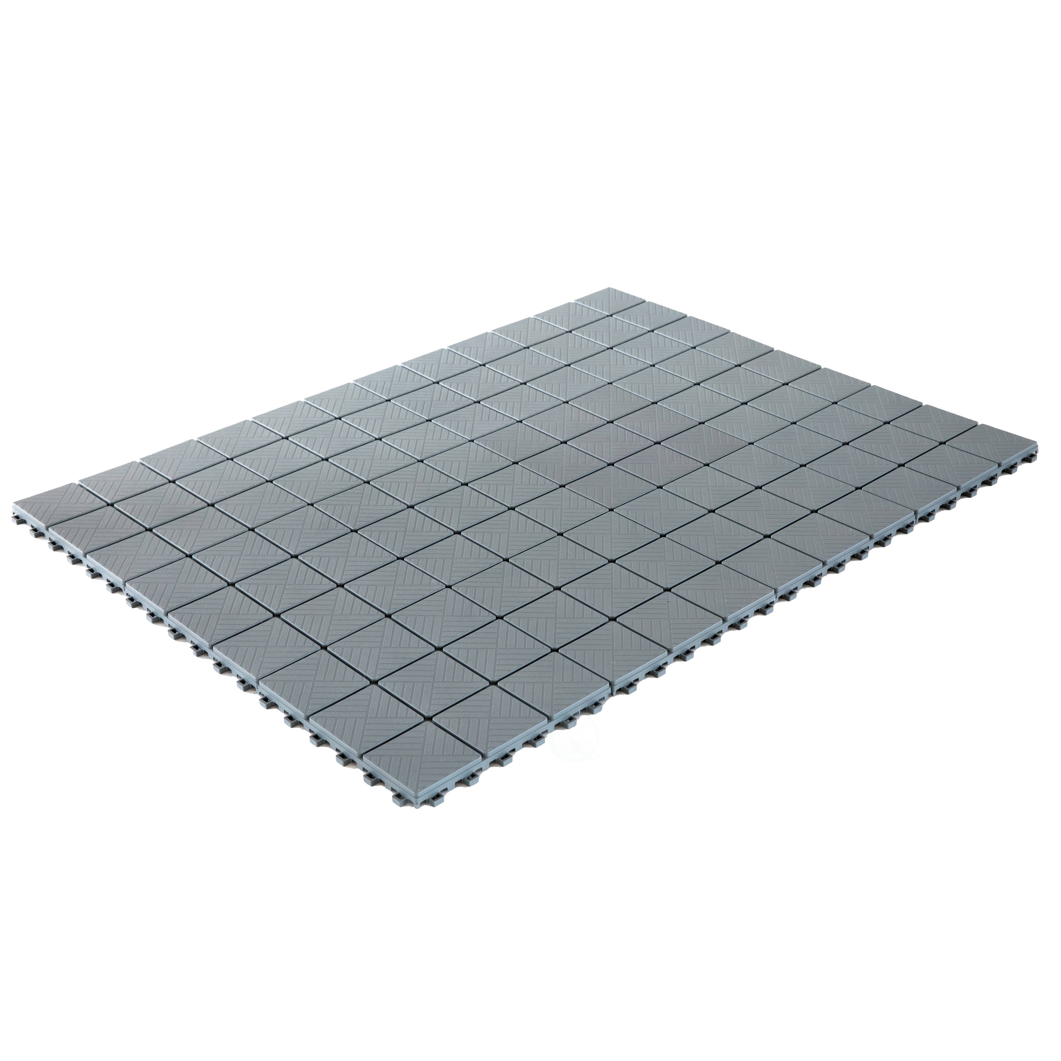 Quickway Imports – wholesale Outdoor ornament/decor – Gray Interlocking Garden Path Tiles Floor Paver, Pack of 52