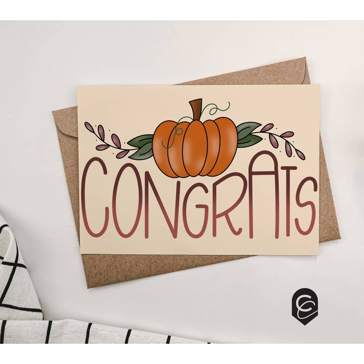 Fall Congrats Card for wholesale by Curiously Cursive