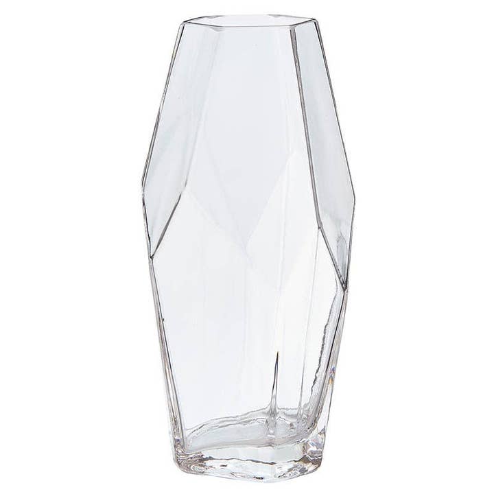 Angle - Wholesale Vase - Glass Square Fluted Vase Sm