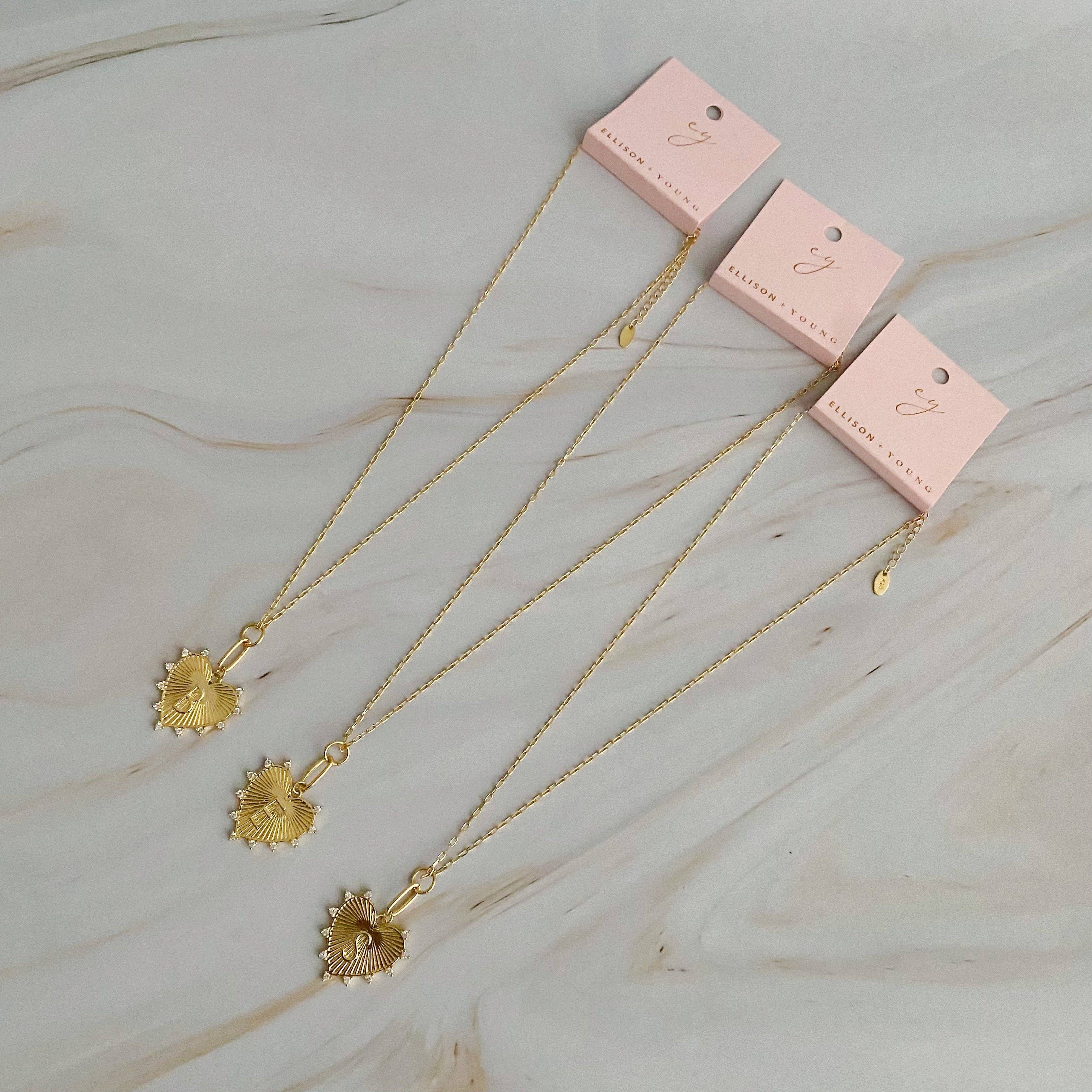 Ellison+Young - Wholesale Pendant/Charm Necklace - Clip Hanging Initial Heart Necklace21