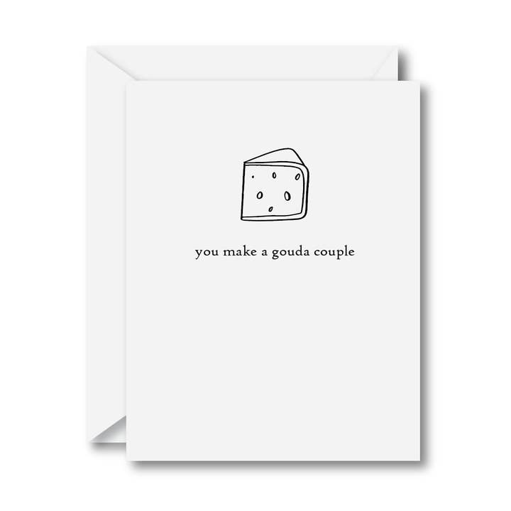 Carte de vœux « You Make a Gouda Couple » pour la vente par Carly Allred Studio