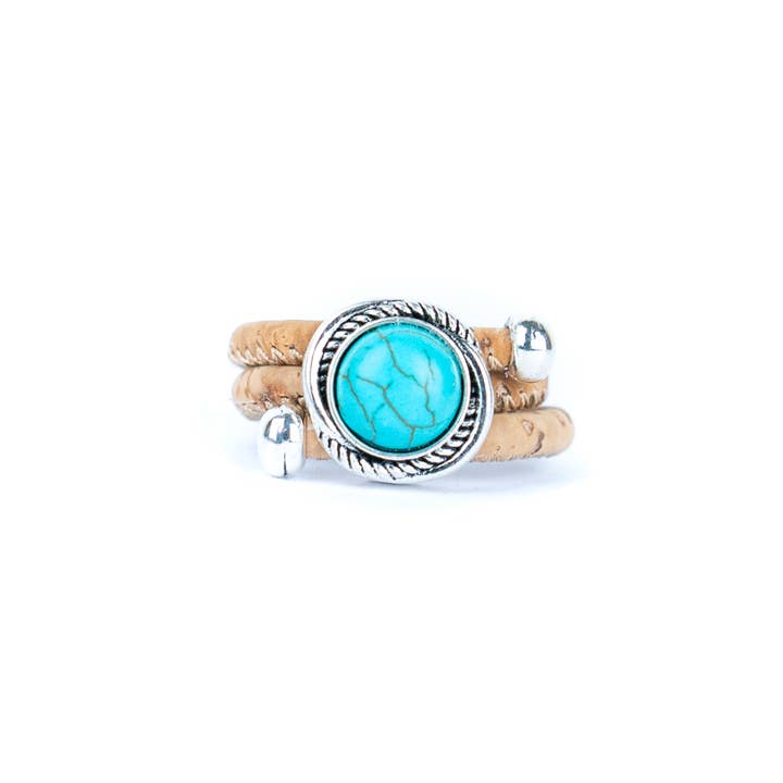 Meninas Bonitas Cork - Wholesale Cocktail/Statement Ring - Antique Silver vintage women Ring RW-019-MIX-10