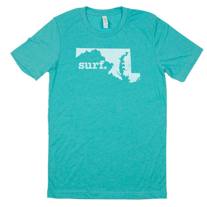 surf. Men's Unisex T-Shirt - Maryland for wholesale by Home State Apparel