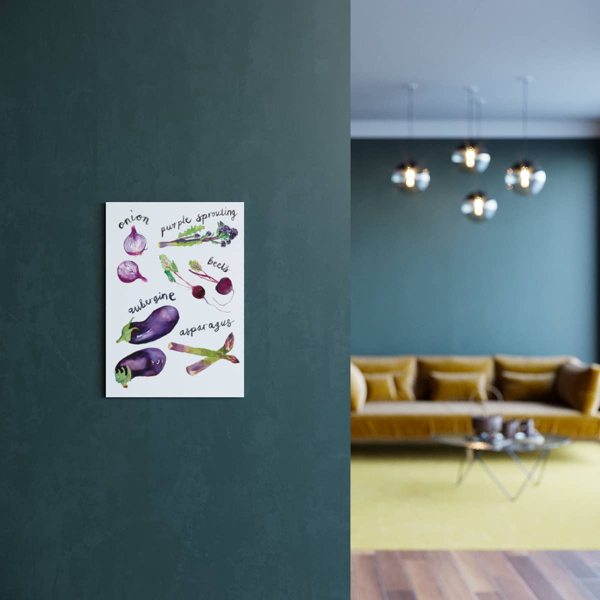 Rosie Webb illustrations - Wholesale Art Print - Purple kitchen1