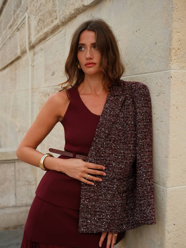 Belted mesh top H732 for wholesale by LULUMARY