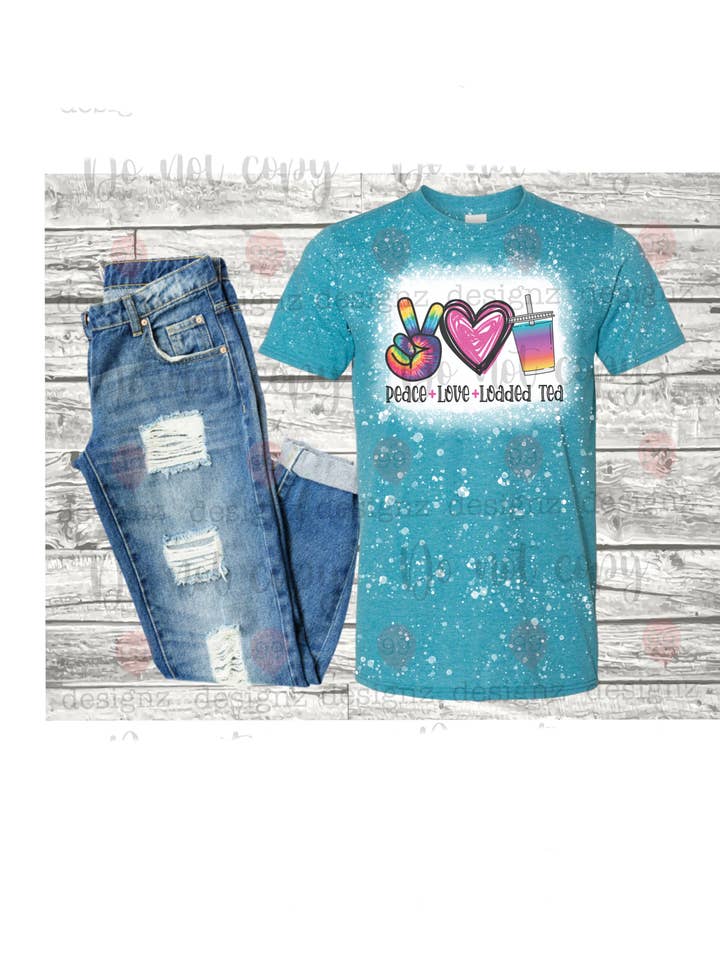 Peace love tea- Bleached Tee for wholesale by 99designz