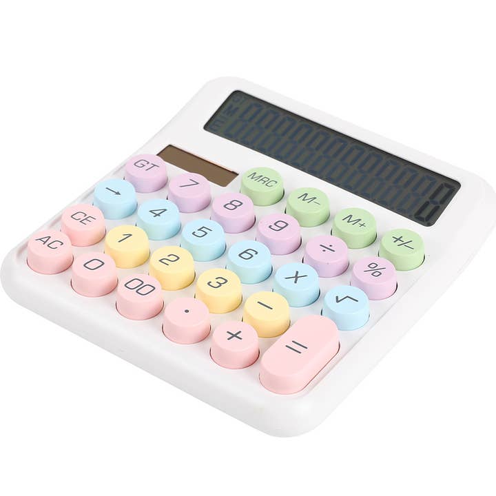 Calculator Candy Macaron White for wholesale by I-Total, I-Drink