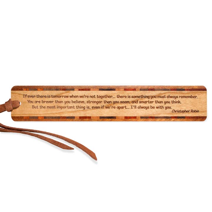 Christopher Robin Quote Gegraveerde handgemaakte houten boekenlegger voor wholesale door Mitercraft