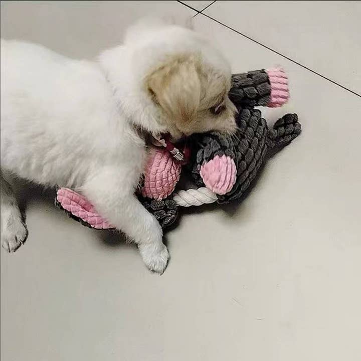 PAWPAWwholesale - Wholesale Pet Rope Toy - Dog - Cute Cartoon Plush Donkey Dog Chew Rope Pet Toy_CWMM52395