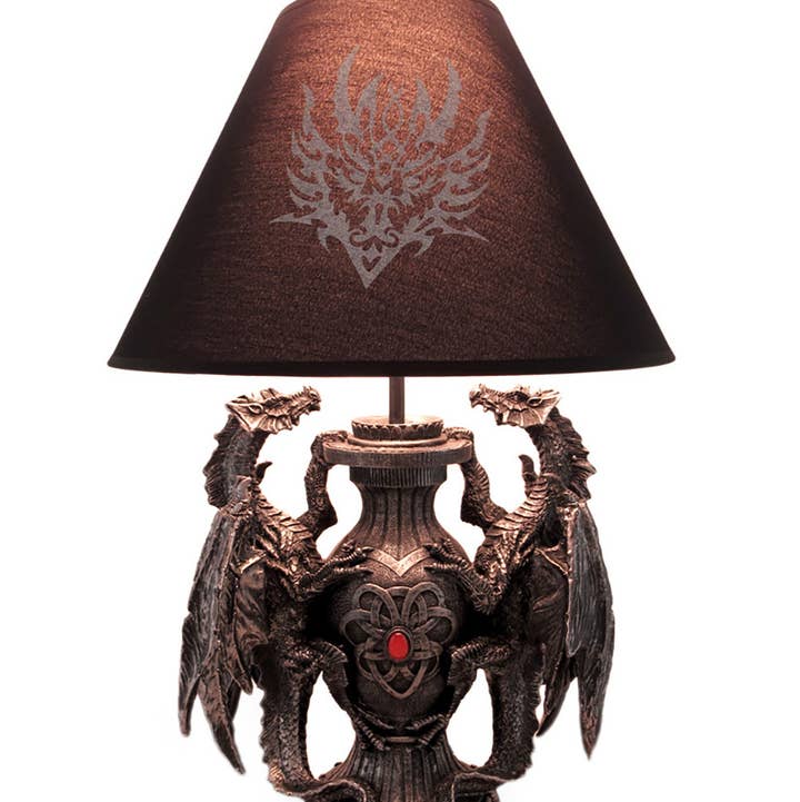 Gothic Guardians of Light Medieval Dragons Table Lamp for wholesale by Zeckos