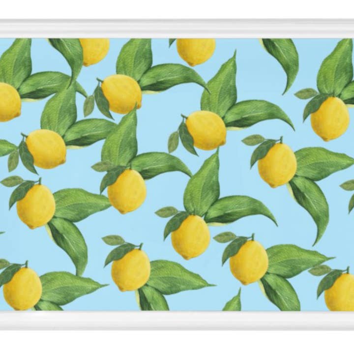 Acrylic Serving Tray - Spring 2025 Collection - Lemons for wholesale by Thomas and Lee Company