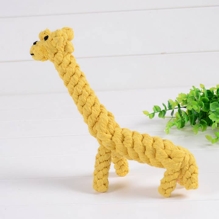 Yellow Giraffe Rope Dog Toy – Durable Chew Toy_CWMM8033 for wholesale on Faire2