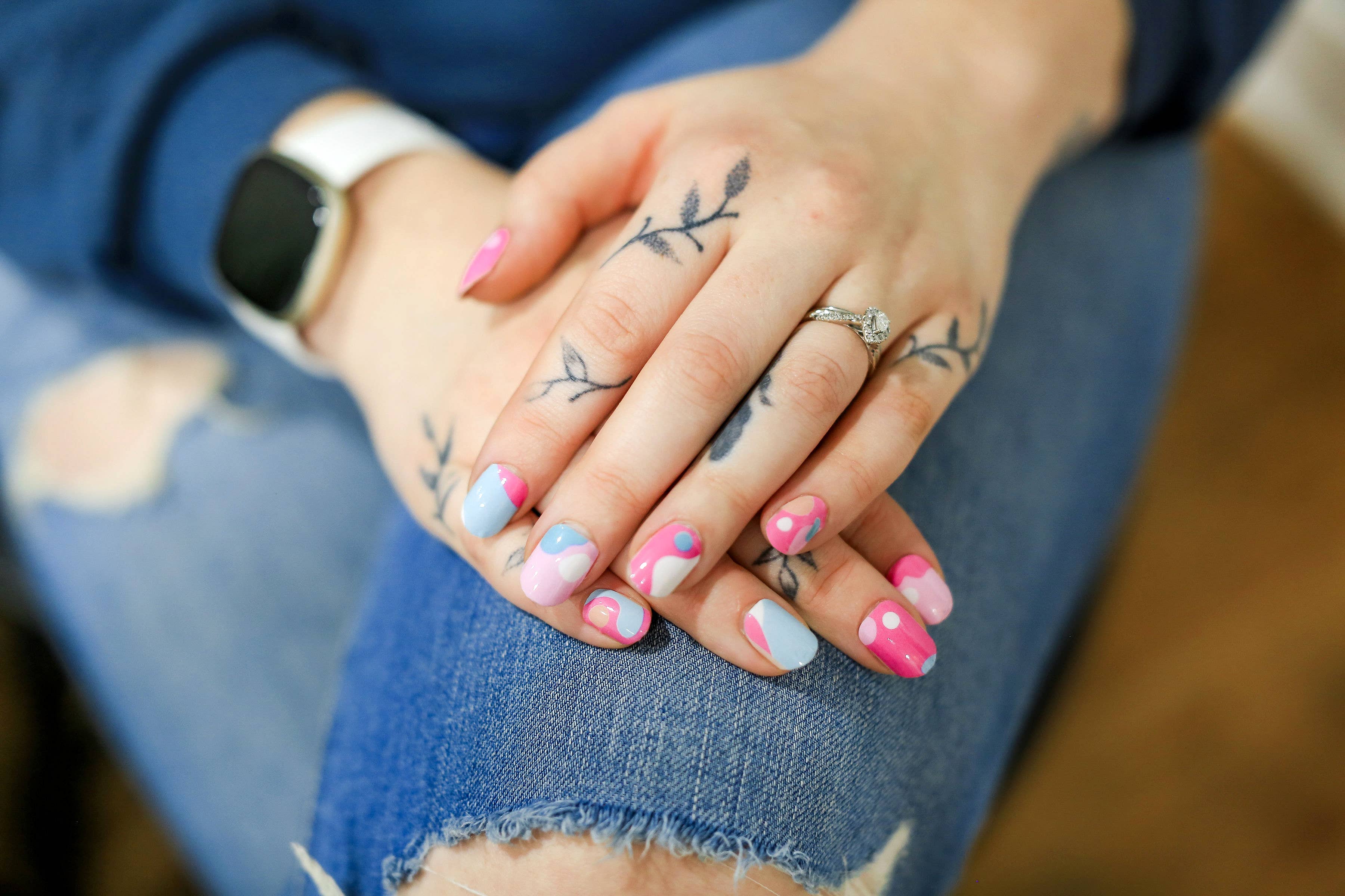 Modgloss - Wholesale Nail Art/Decal - Pink Modern Abstract Nail wraps | "Dreamhouse Couture"3