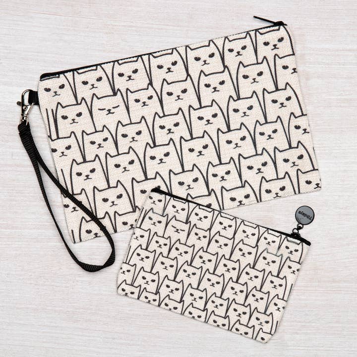 Counter Couture - Wholesale Pouch - Unisex - Cat Linen Zipper Pouch