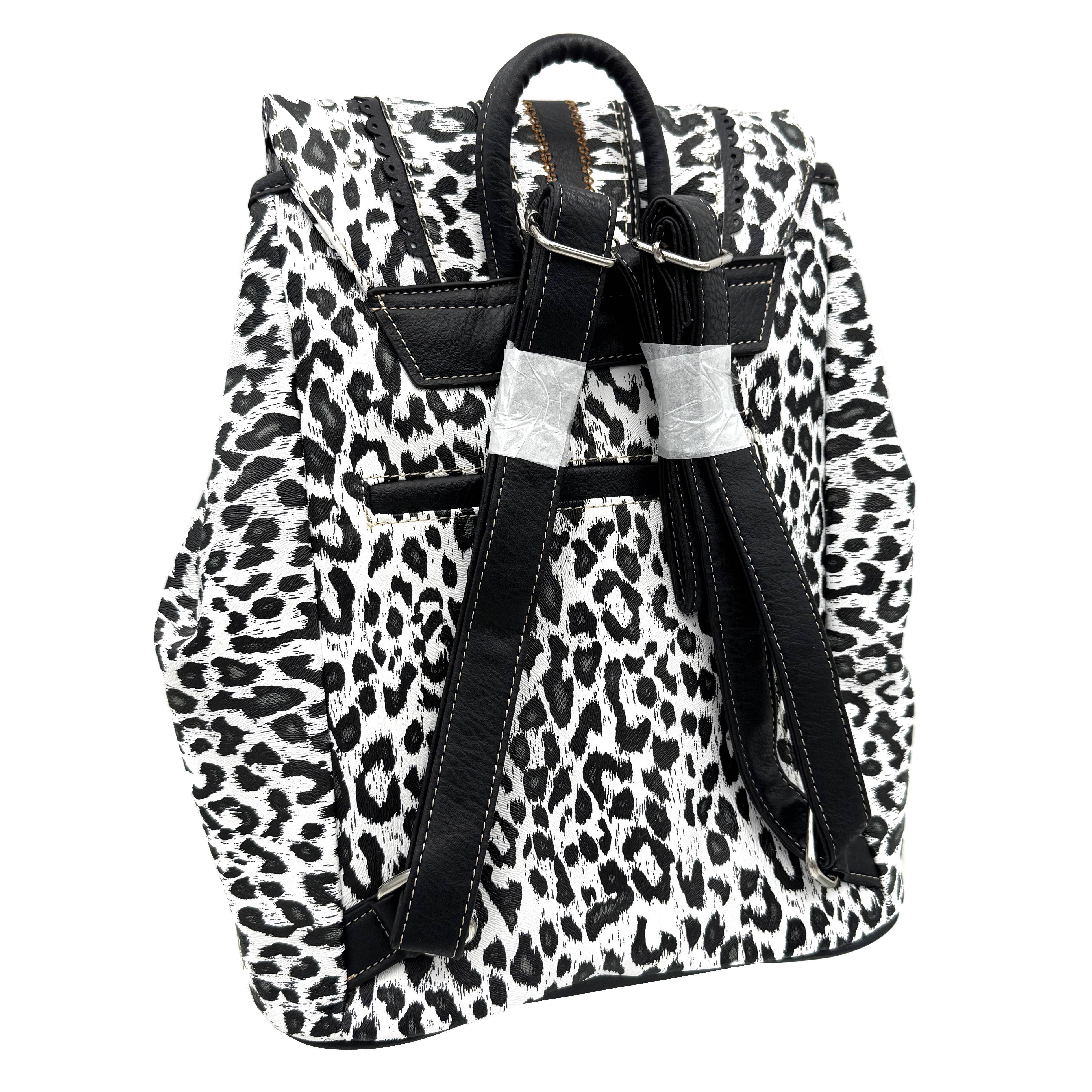 Lunar Deer - Wholesale Rugzak - Dames - Rugzak met luipaardprint en westerse leren gesp3