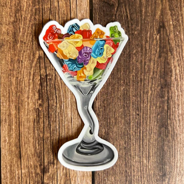 Gummy Bear Martini - Autocollant découpé pour la vente par Anna Stark Art