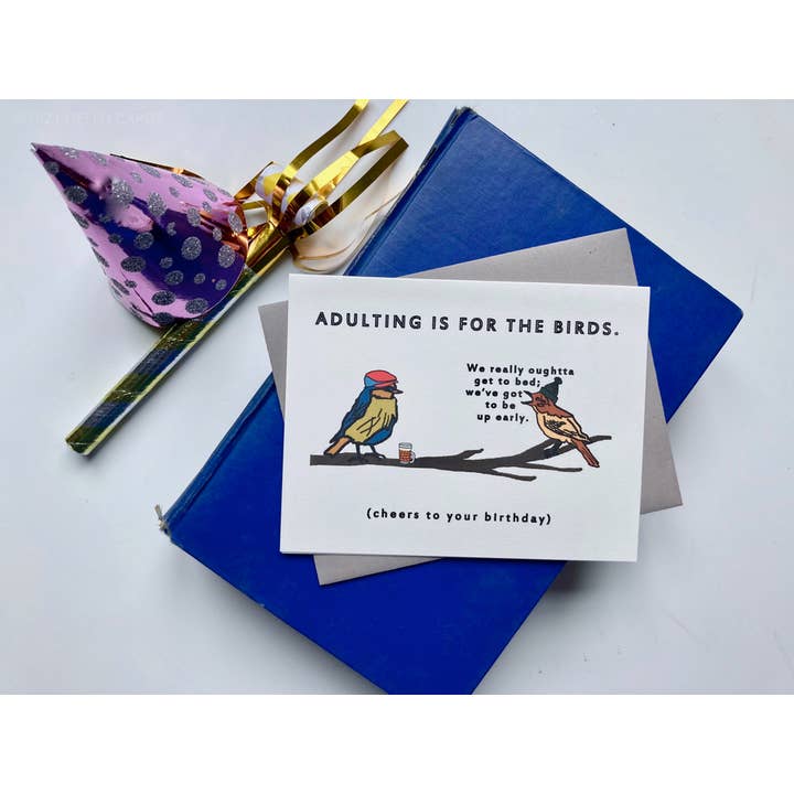 HEI LO CARDS – wholesale Birthday card – "Adulting Is For the Birds" Birthday Card2