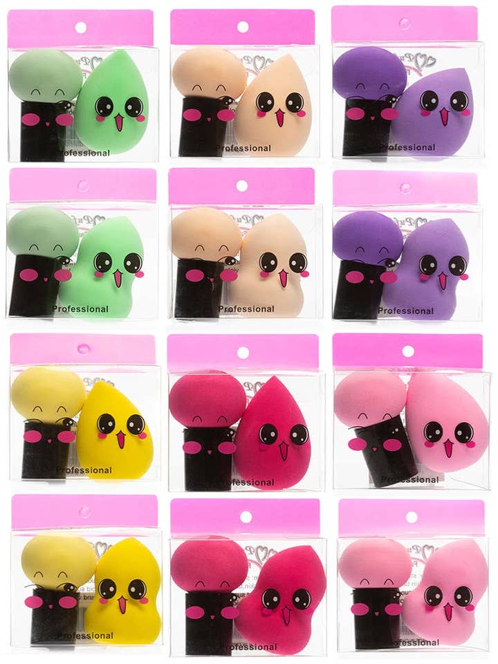 Egg Teardrop Powder Puff Sponge - 2 Pcs Set for wholesale by Cap Zone